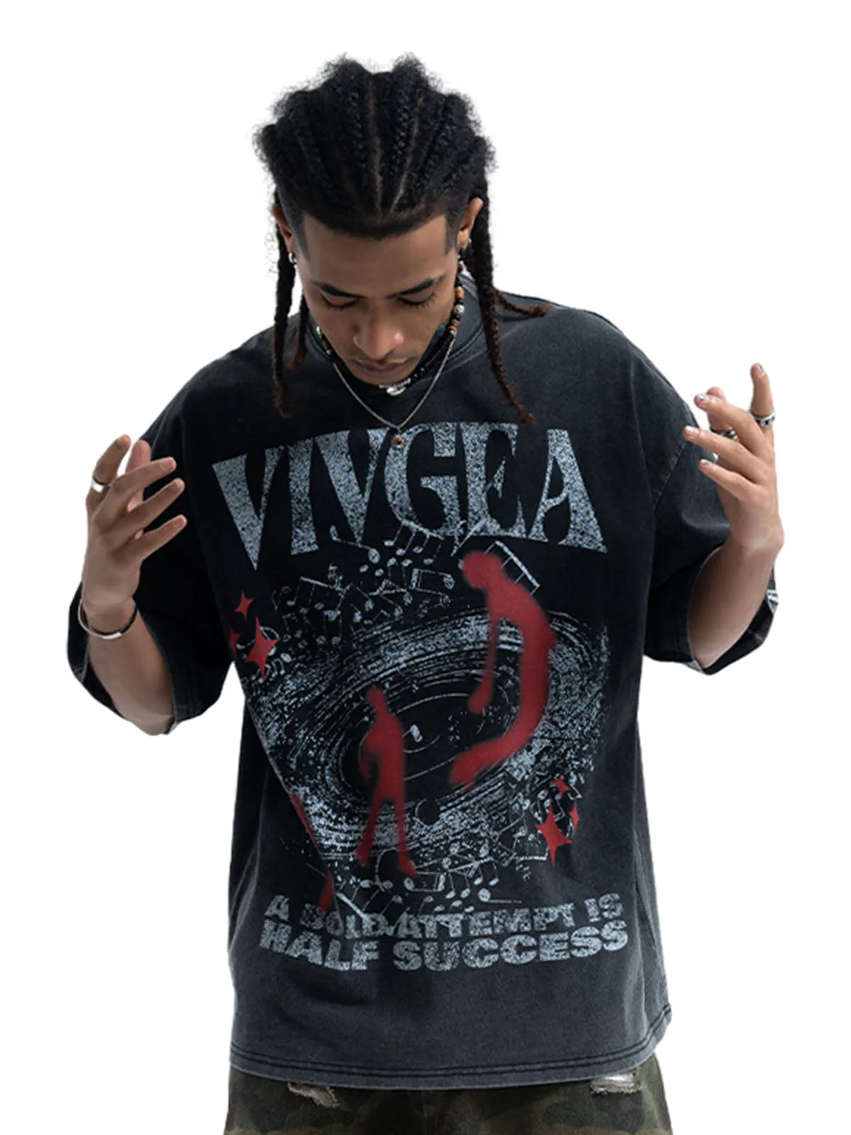 Washed Oversized Graphic T-Shirt sold by Thesupermade product image thumbnail 5