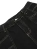 Contrast Stitched Patch Pocket Denim Jorts sold by Thesupermade