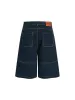 Contrast Stitched Patch Pocket Denim Jorts sold by Thesupermade