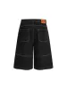 Contrast Stitched Patch Pocket Denim Jorts sold by Thesupermade