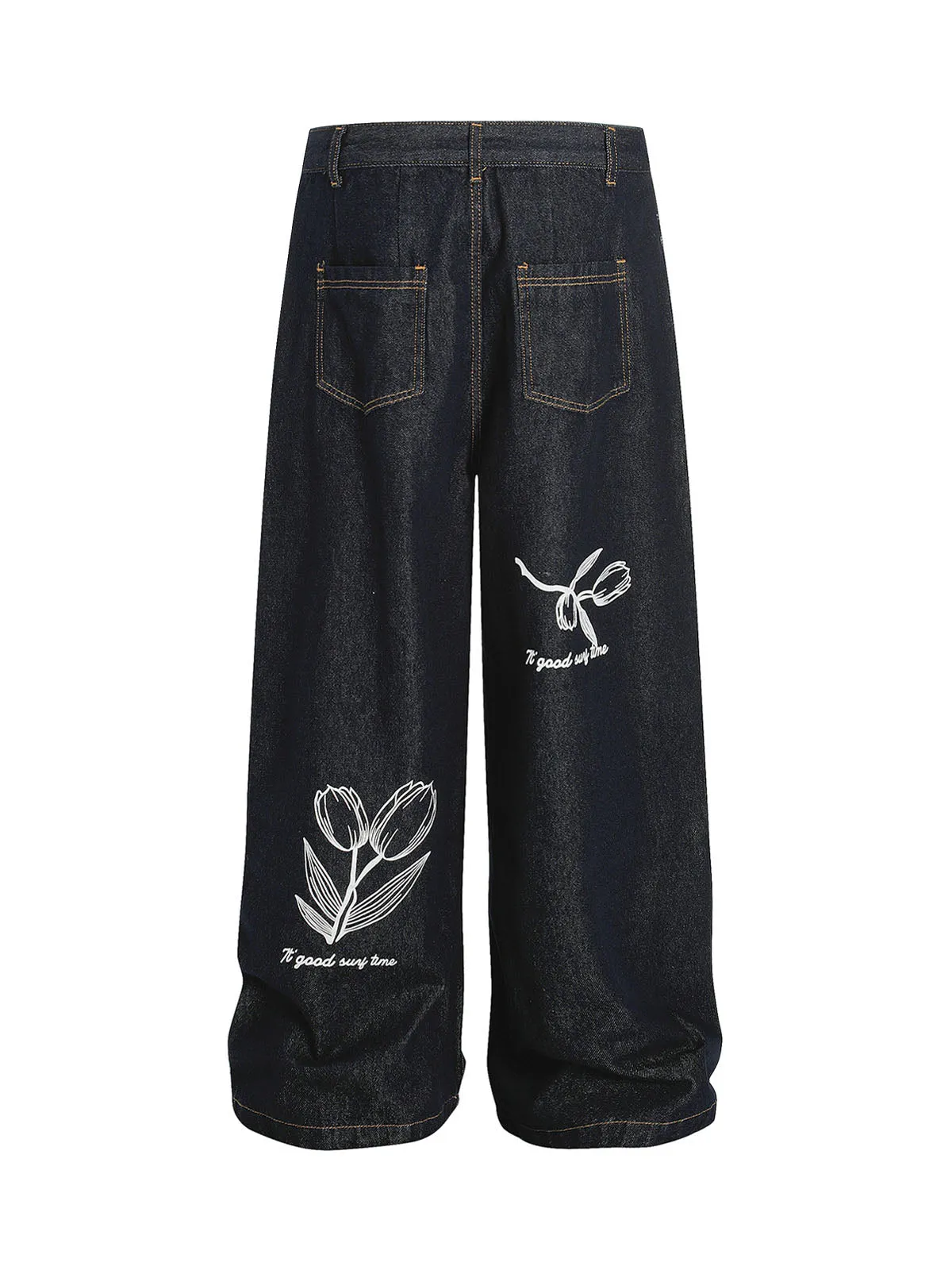 Vintage Graffiti Floral Print Jeans sold by Thesupermade product image thumbnail 2