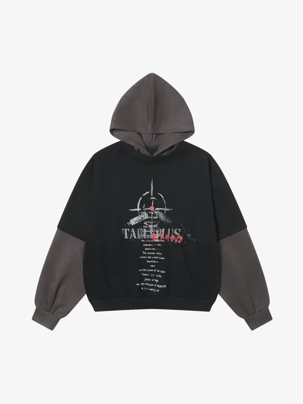 Stylish Contrast Hoodie with Graphic Print for Casual Wear sold by Thesupermade