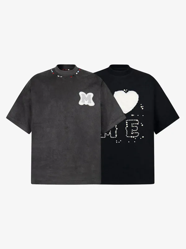 "Love Me" Embellished T-Shirt Set sold by Thesupermade