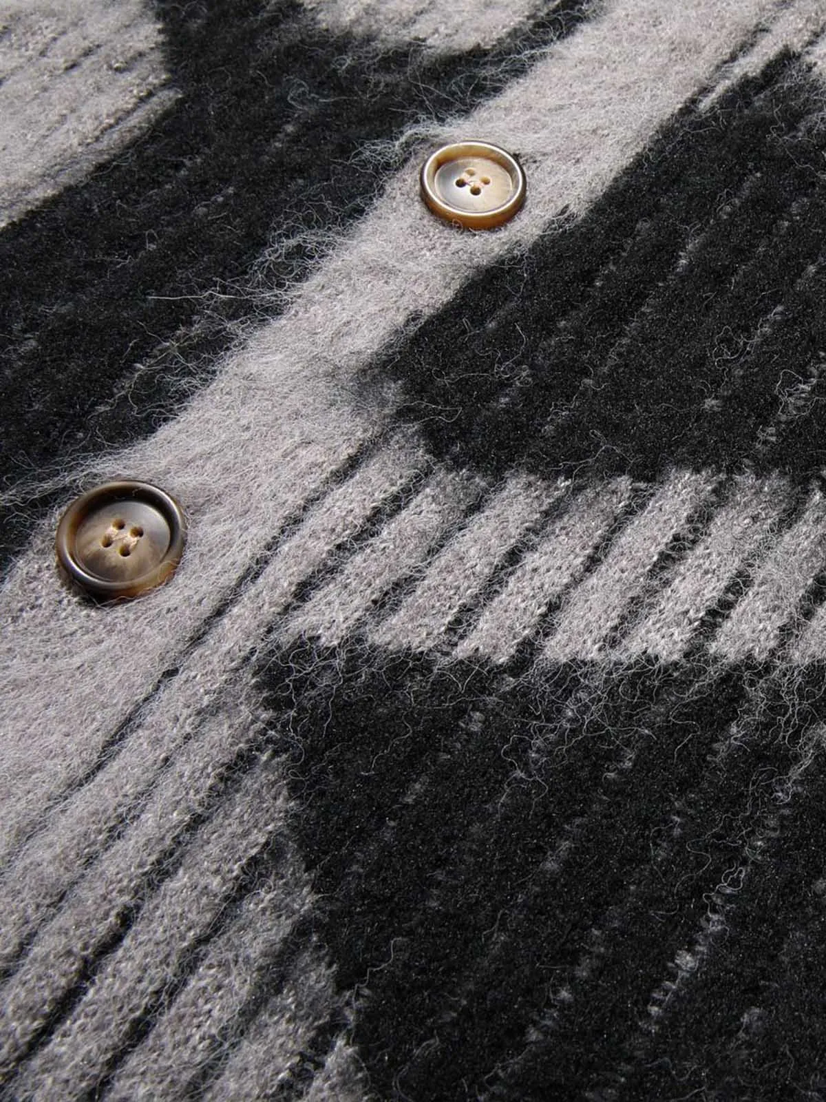 Knitted Fleece Cardigan Irregular Pattern Sweater sold by Thesupermade product image thumbnail 5