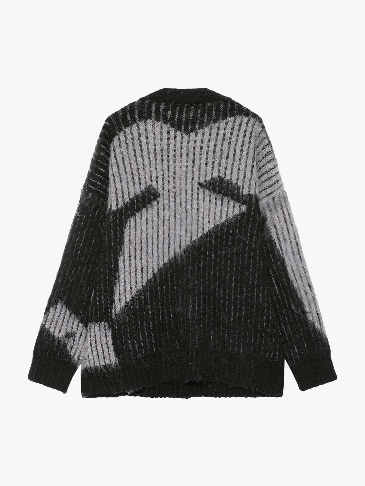 Knitted Fleece Cardigan Irregular Pattern Sweater sold by Thesupermade product image thumbnail 2