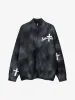 Ribbed Knit Dirty Dyed Embroidery Cross Sweater - 2465 sold by Thesupermade