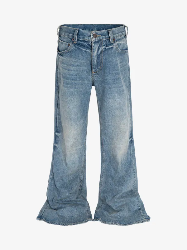 Washed Whitened Flared Jeans sold by Thesupermade