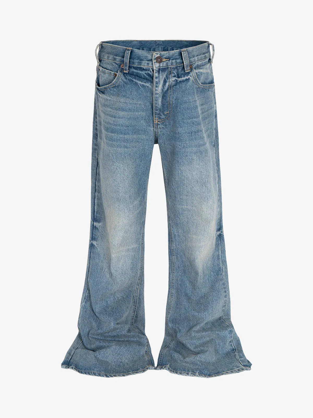 Washed Whitened Flared Jeans sold by Thesupermade