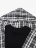 Detachable Badge Hooded Plaid Cape T-shirt sold by Thesupermade