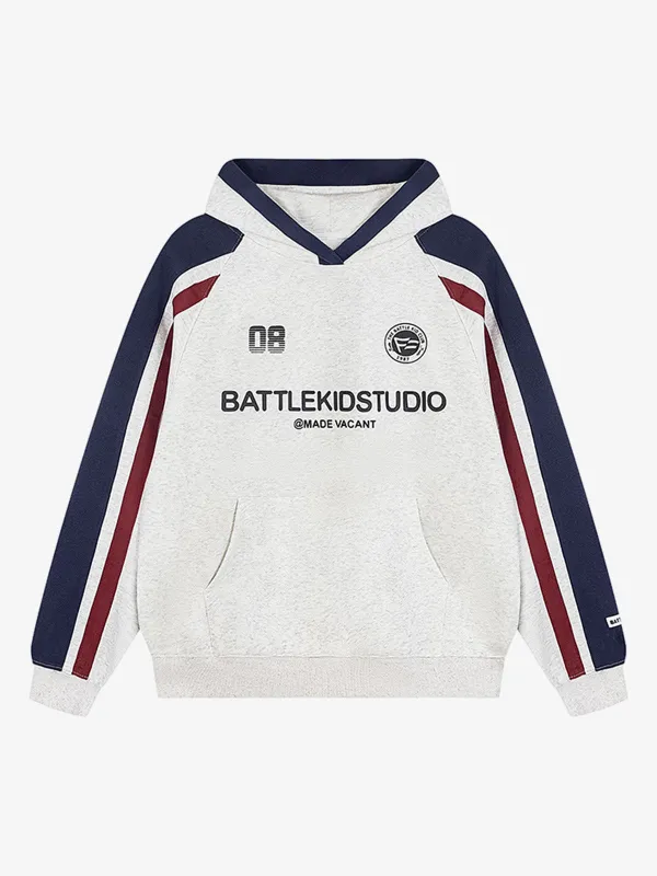 Retro Contrast Color Letter Print Hoodie sold by Thesupermade