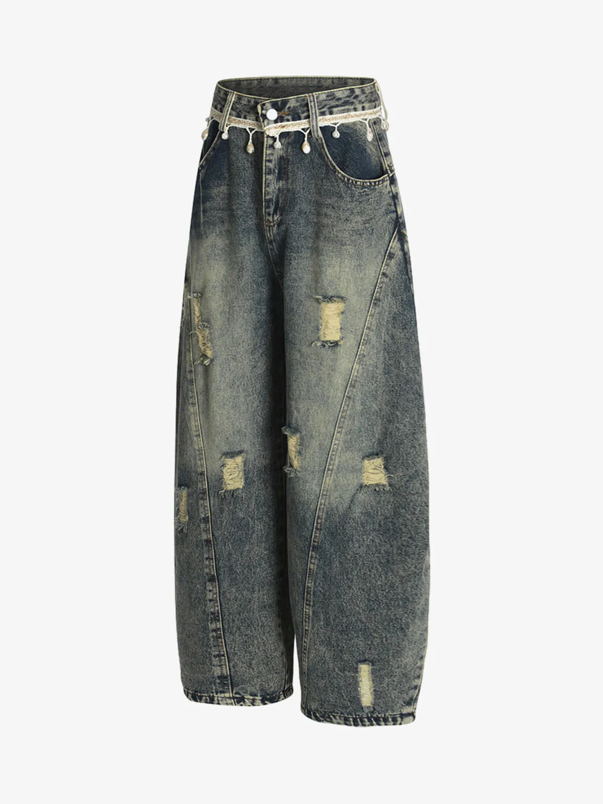 Vintage Washed Ripped Scimitar Jeans sold by Thesupermade product image thumbnail 2