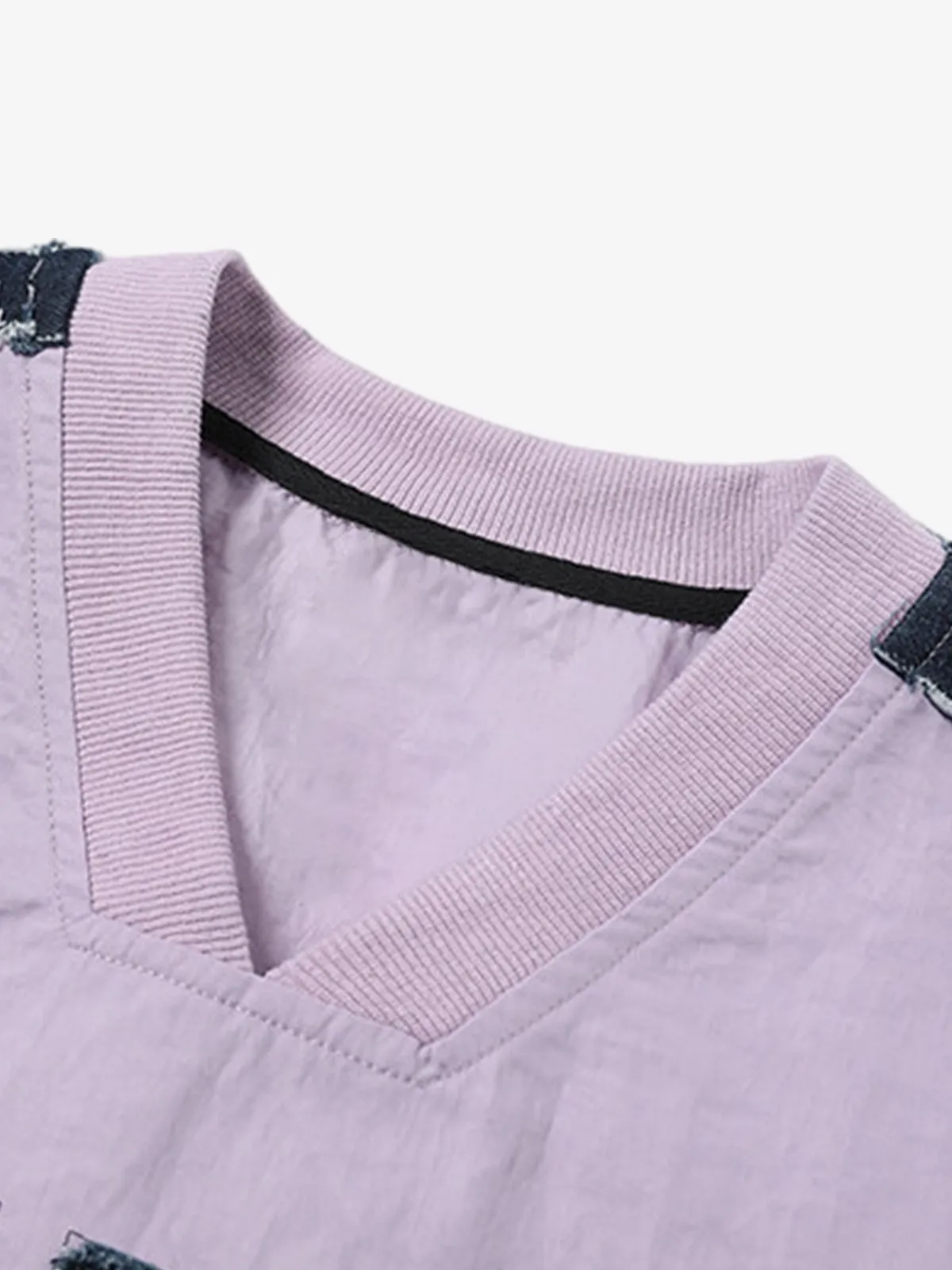 Retro Denim Distressed Patch Number Long-sleeved T-shirt sold by Thesupermade product image thumbnail 5