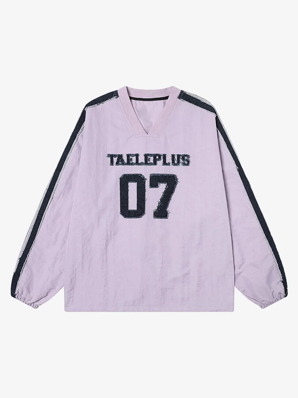 Retro Denim Distressed Patch Number Long-sleeved T-shirt sold by Thesupermade product image thumbnail 2