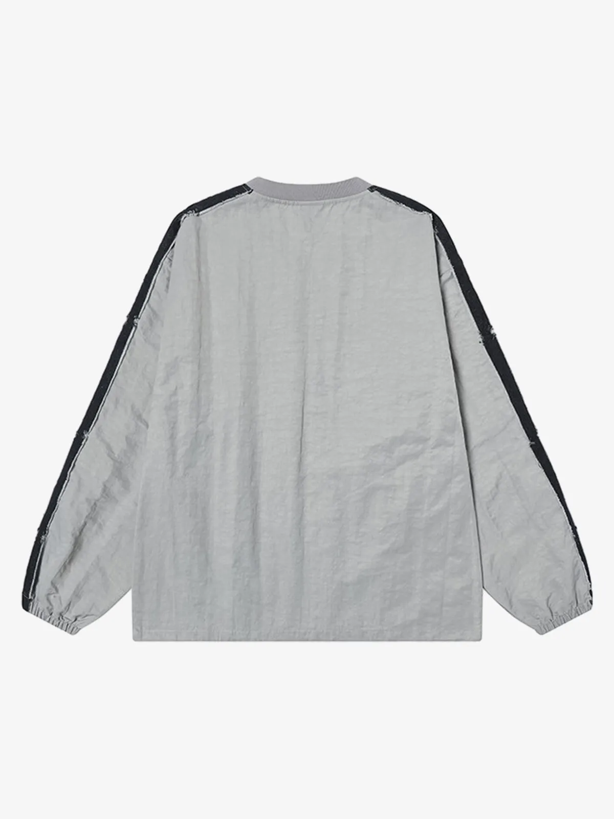 Retro Denim Distressed Patch Number Long-sleeved T-shirt sold by Thesupermade product image thumbnail 3