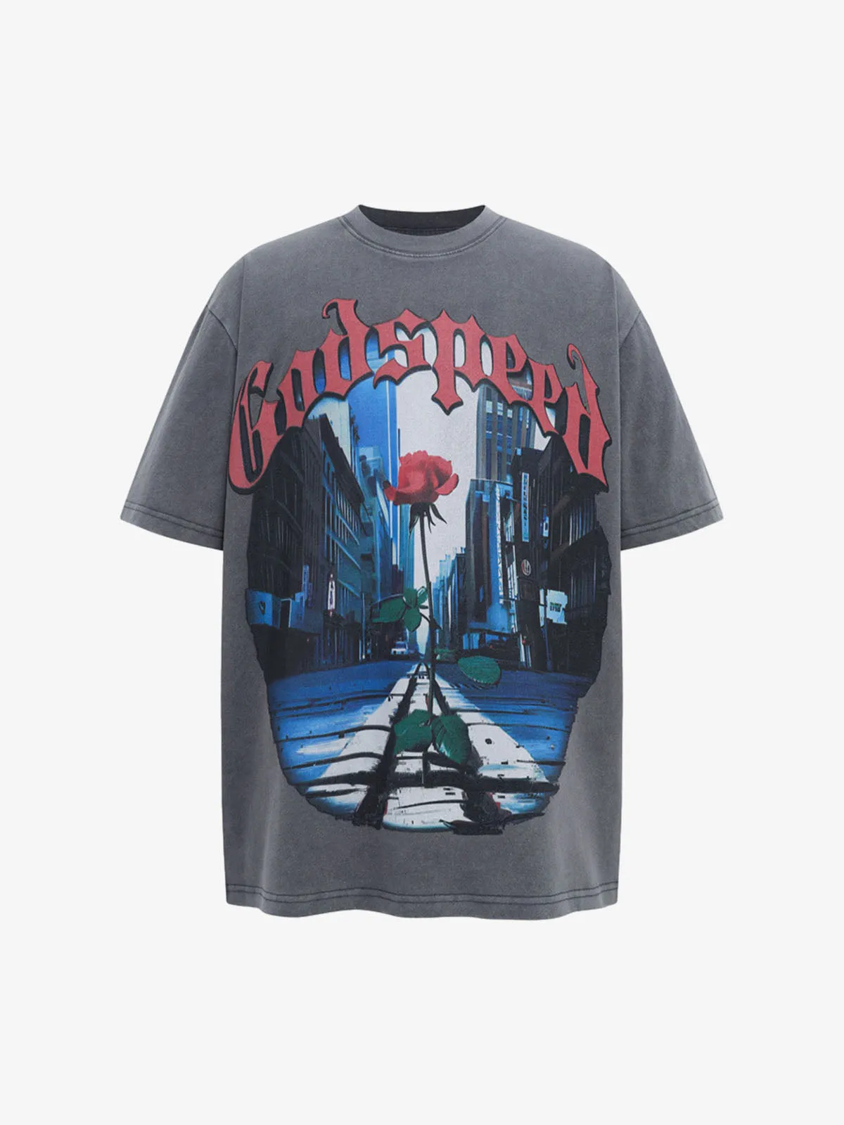 High Street Rose Urban Print T-Shirt sold by Thesupermade