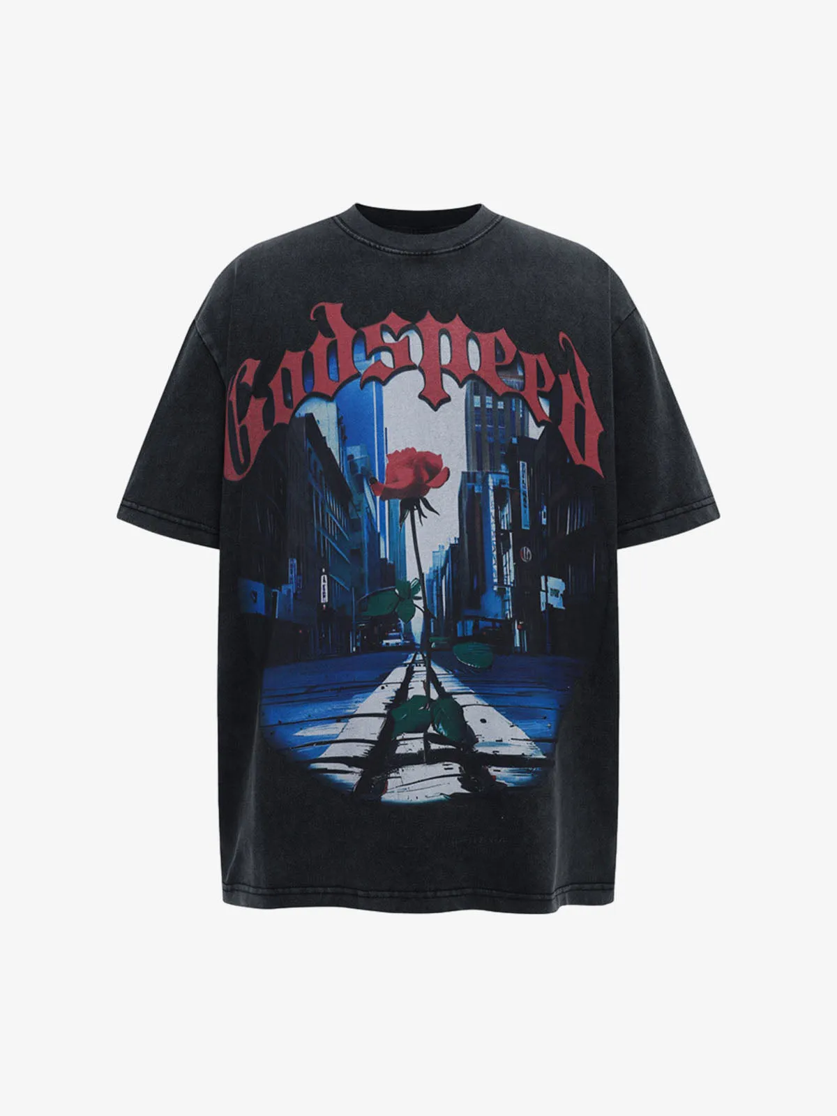 High Street Rose Urban Print T-Shirt sold by Thesupermade product image thumbnail 2