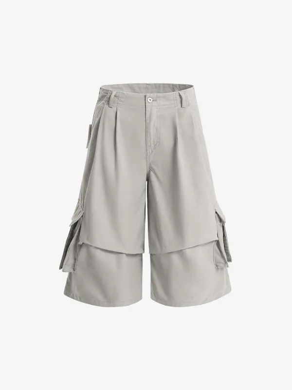 Multi-pocket Cargo Pleated Casual Jorts sold by Thesupermade