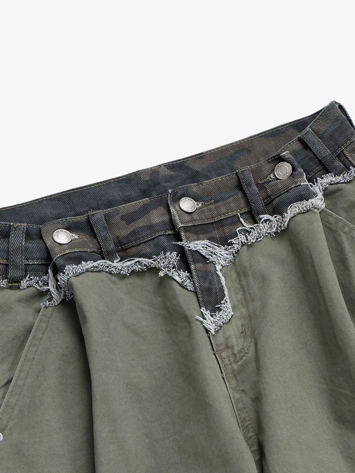 Camouflage Patchwork Whisker Baggy Jeans - 2491 sold by Thesupermade product image thumbnail 3