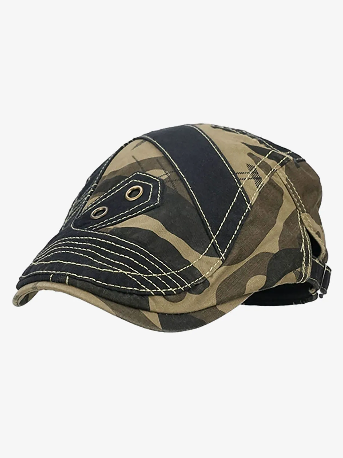 Camouflage Metal Patch Design Duckbill Forward Cap sold by Thesupermade