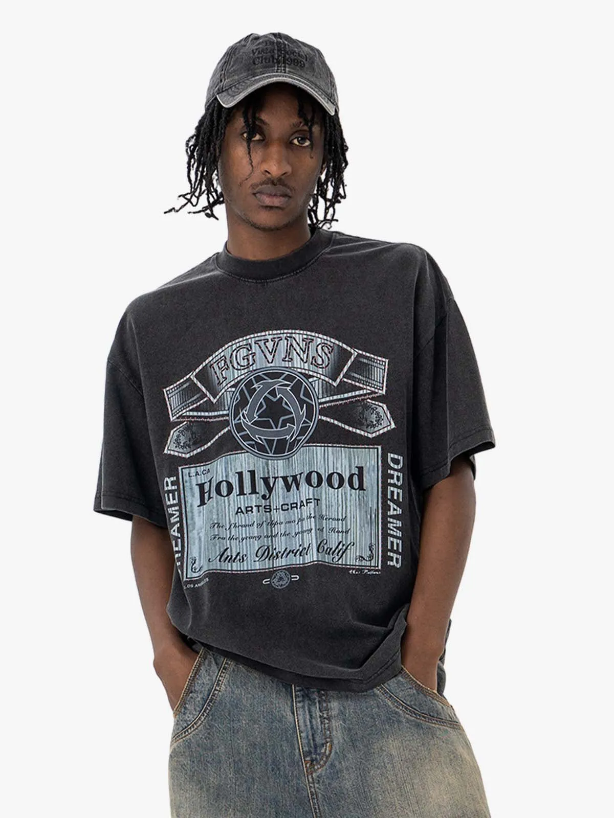 Vintage-Inspired Graphic Washed T-Shirt sold by Thesupermade product image thumbnail 2