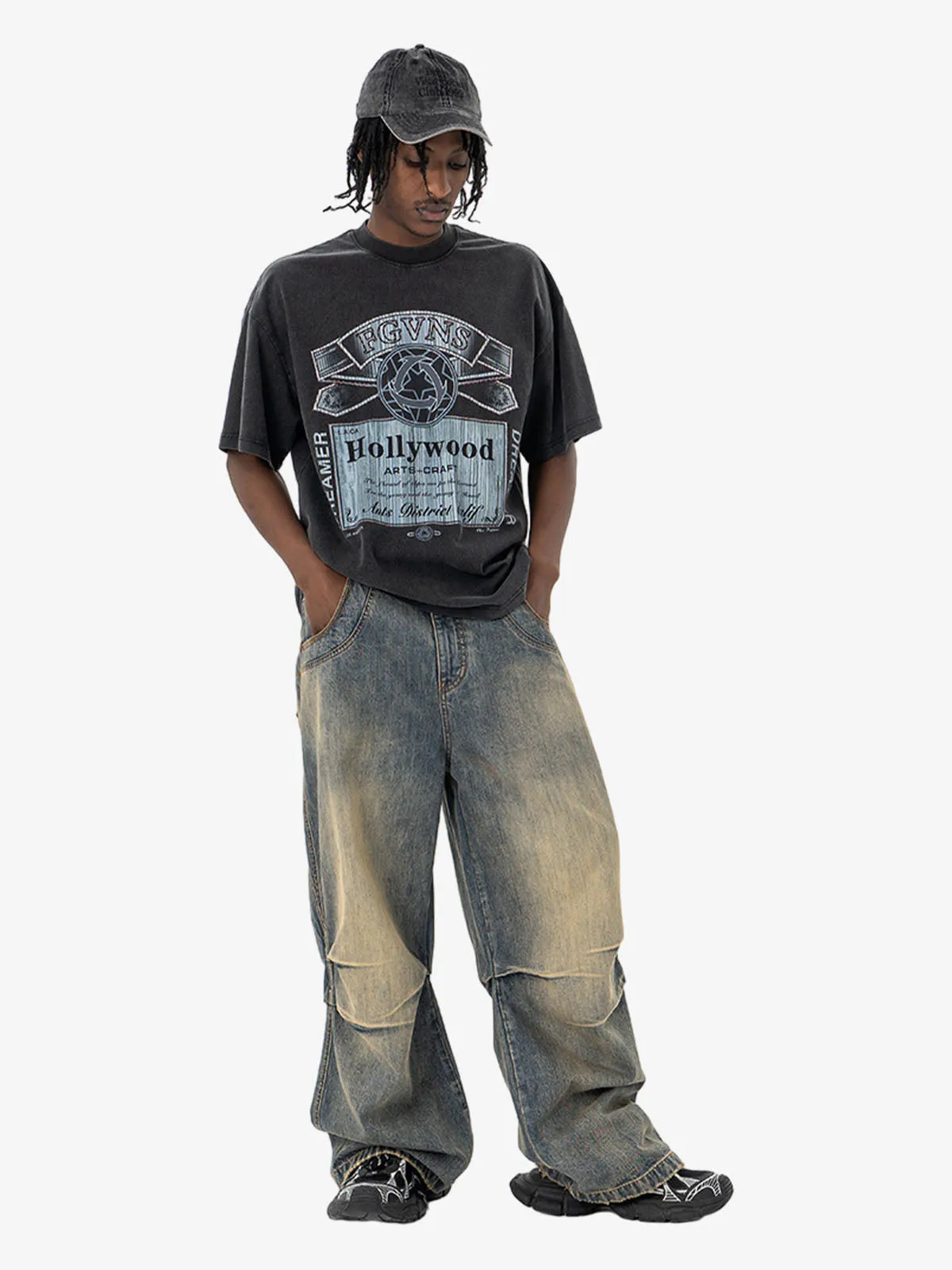 Vintage-Inspired Graphic Washed T-Shirt sold by Thesupermade product image thumbnail 5