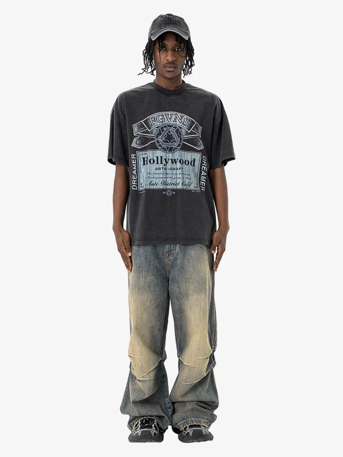 Vintage-Inspired Graphic Washed T-Shirt sold by Thesupermade product image thumbnail 3