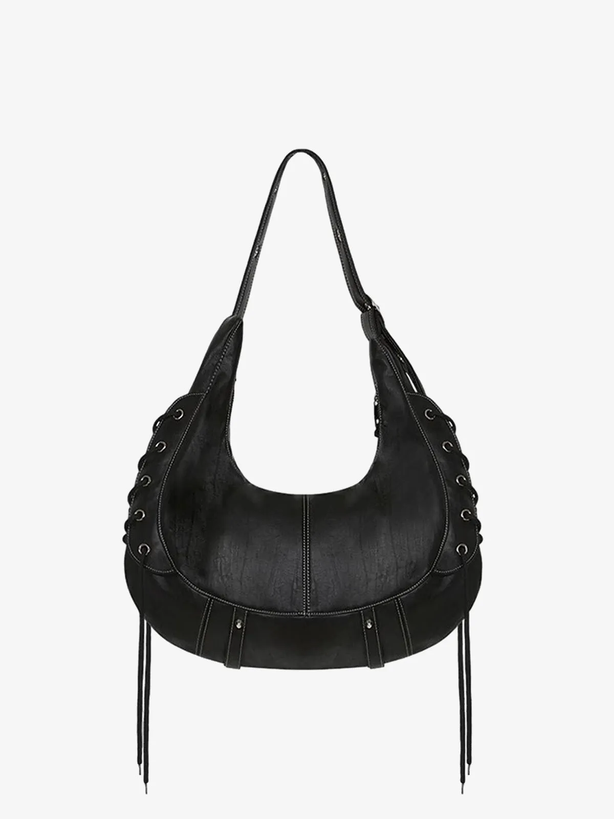 Lace-Up Punk Motorcycle Metal Zipper Tote Bag sold by Thesupermade product image thumbnail 4