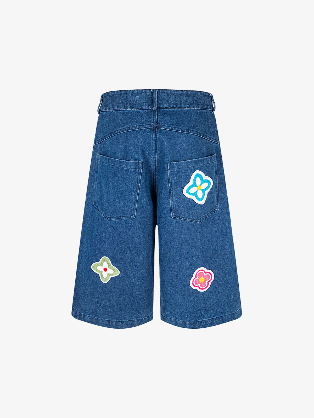 Retro Embroidered Floral Cropped Jort sold by Thesupermade product image thumbnail 4