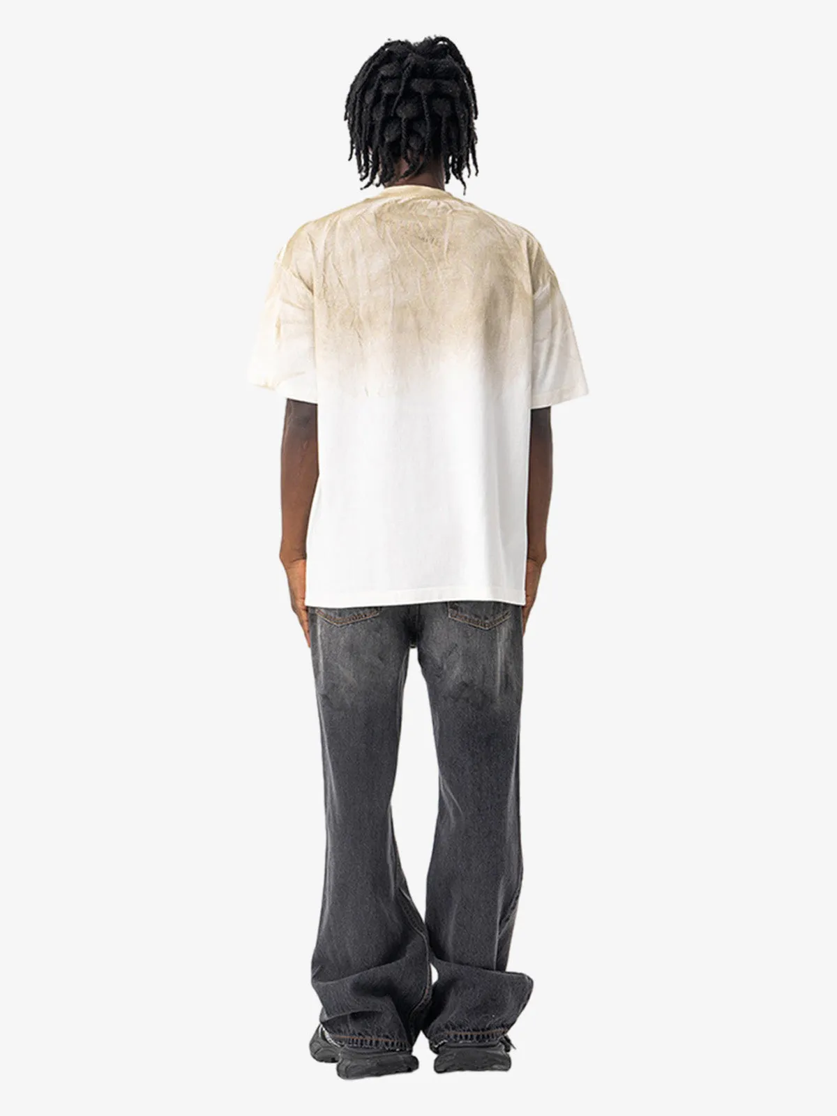 Small Collar Spray Dirty Retro Cleanfit T-shirt sold by Thesupermade product image thumbnail 5