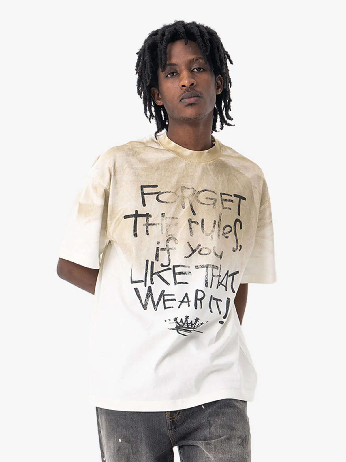 Small Collar Spray Dirty Retro Cleanfit T-shirt sold by Thesupermade product image thumbnail 2