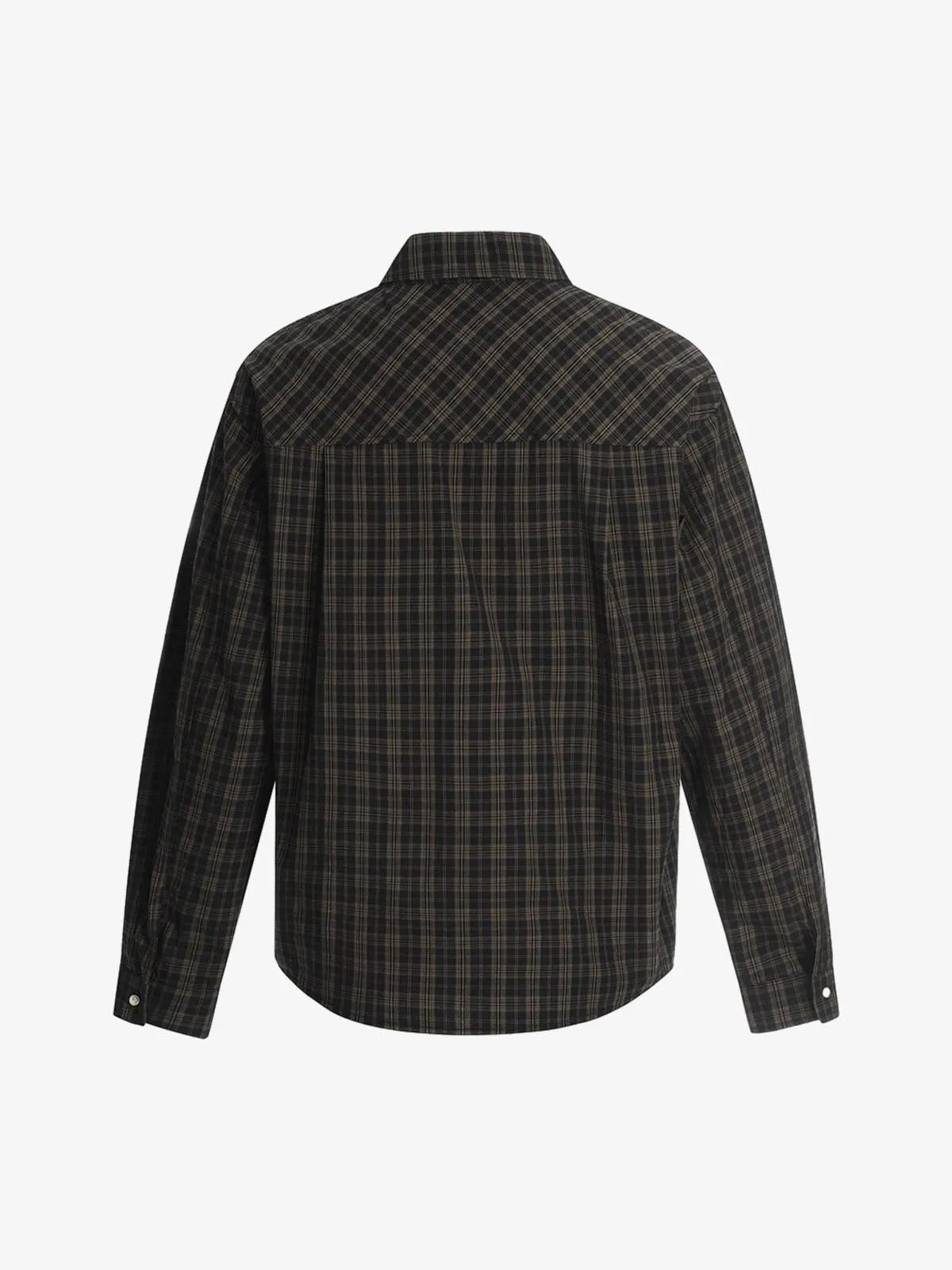 Street Print Lettering Plaid Long-Sleeve Shirt sold by Thesupermade product image thumbnail 4
