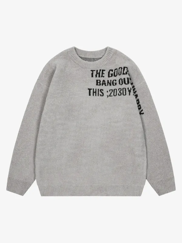 Embroidered Letter Knit Sweater sold by Thesupermade