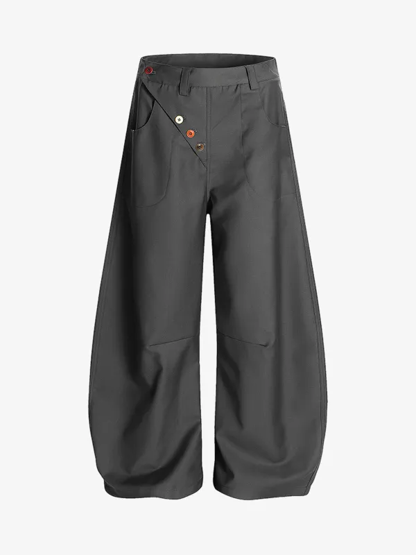 Adjustable Side Buttons Barrel Pants sold by Thesupermade