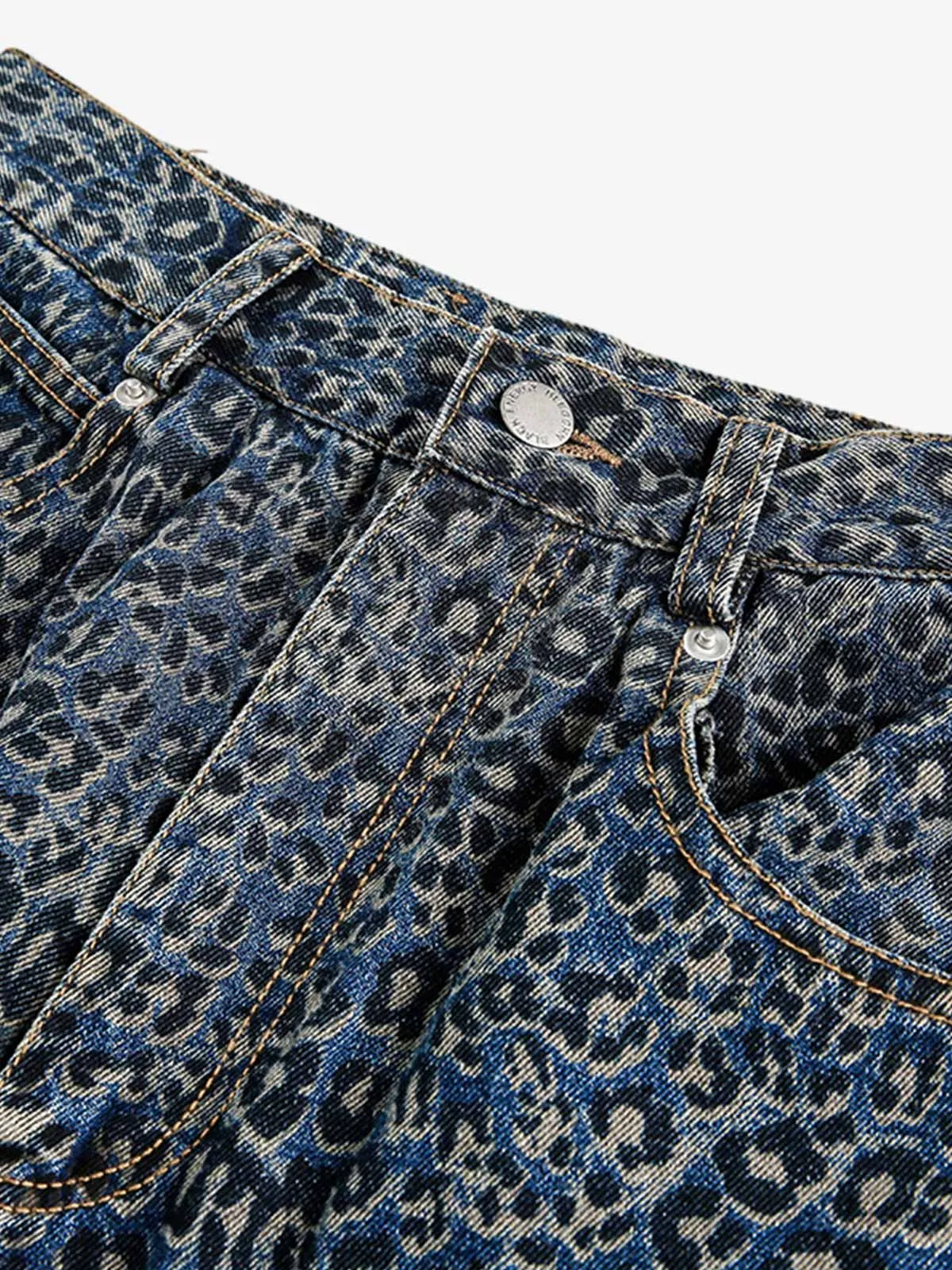 Denim Street Leopard Print Barrel Jeans - 2458 sold by Thesupermade product image thumbnail 5