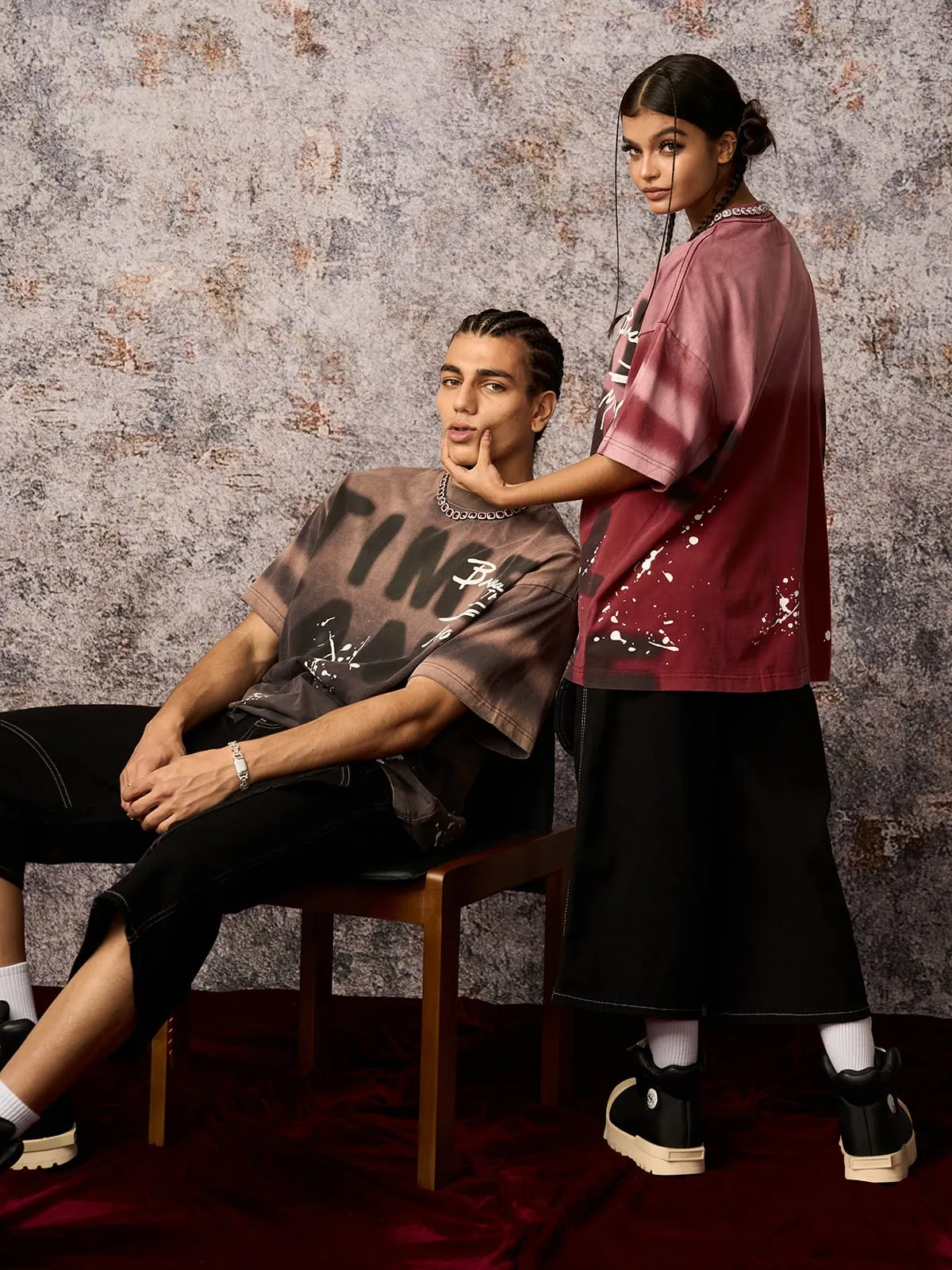 Ink Splash Letter Print T-Shirt - 2414 sold by Thesupermade product image thumbnail 5