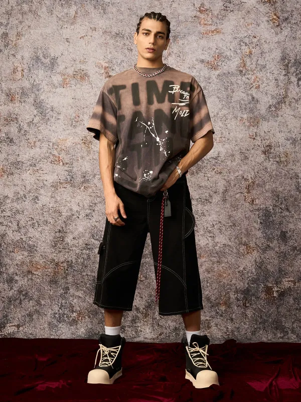Ink Splash Letter Print T-Shirt - 2414 sold by Thesupermade