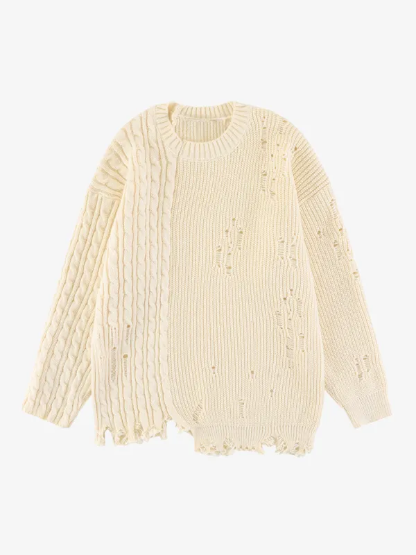 Cable Knit Crochet Hole Sweater sold by Thesupermade