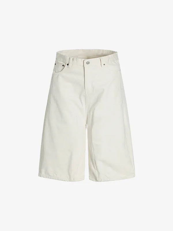 Drape Baggy Straight Loose Denim Shorts sold by Thesupermade