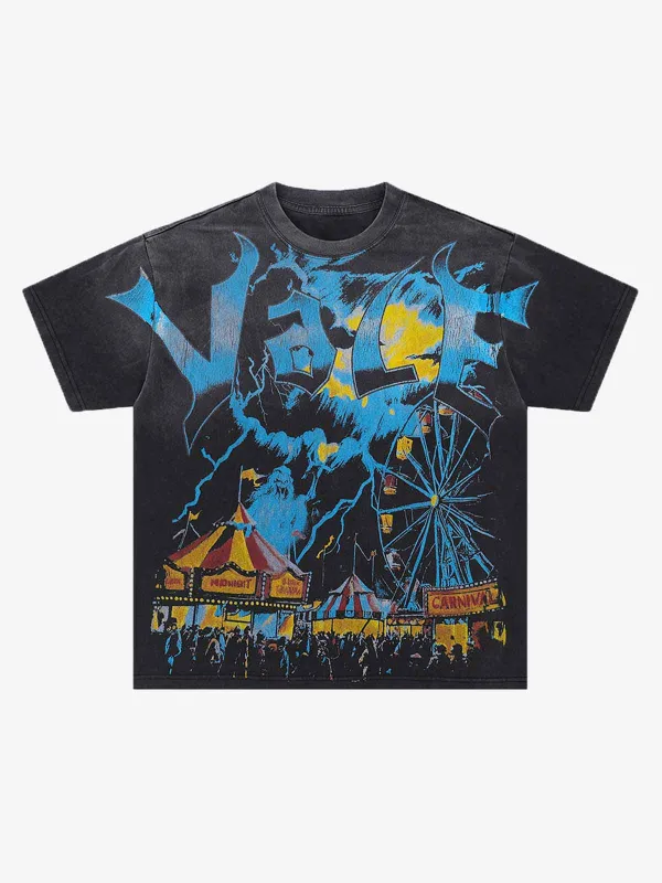Punk Painted Amusement Park Print T-Shirt sold by Thesupermade