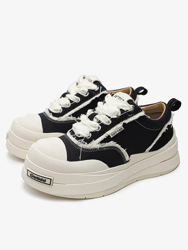 Raggedy Round Toe Sneakers - 2368 sold by Thesupermade