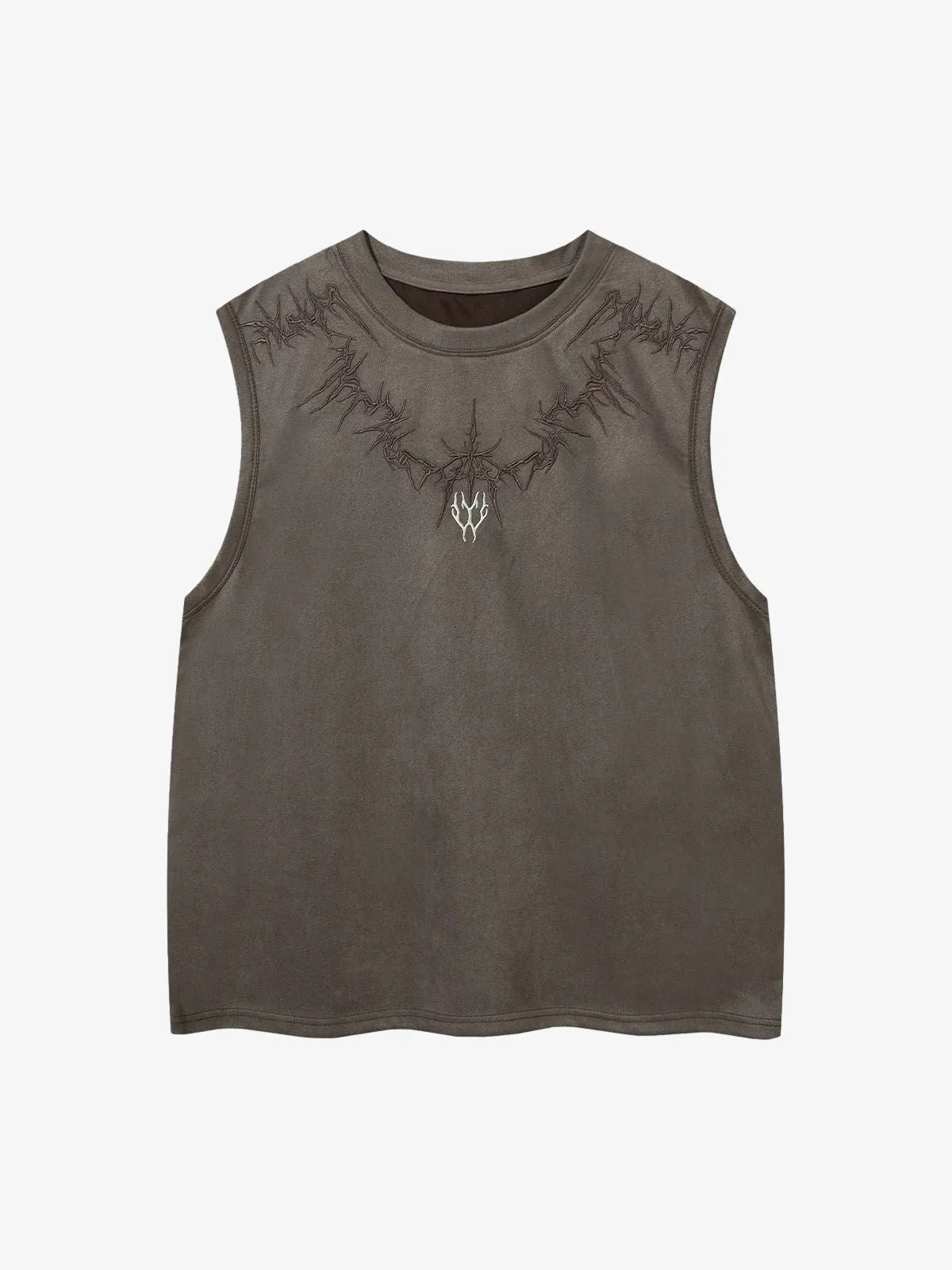 Suede Thorn Embroidered Vest sold by Thesupermade