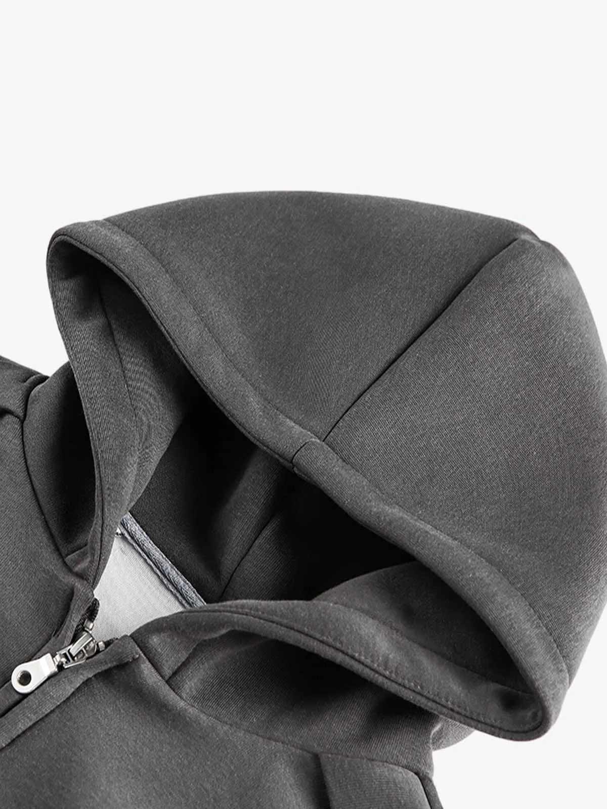 Street Deconstructed Split Zippered Hooded Sweatshirt sold by Thesupermade product image thumbnail 3