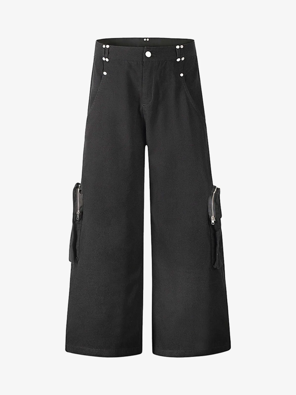 Street Metal Stud Zipper Multi-Pocket Workwear Casual Pants sold by Thesupermade