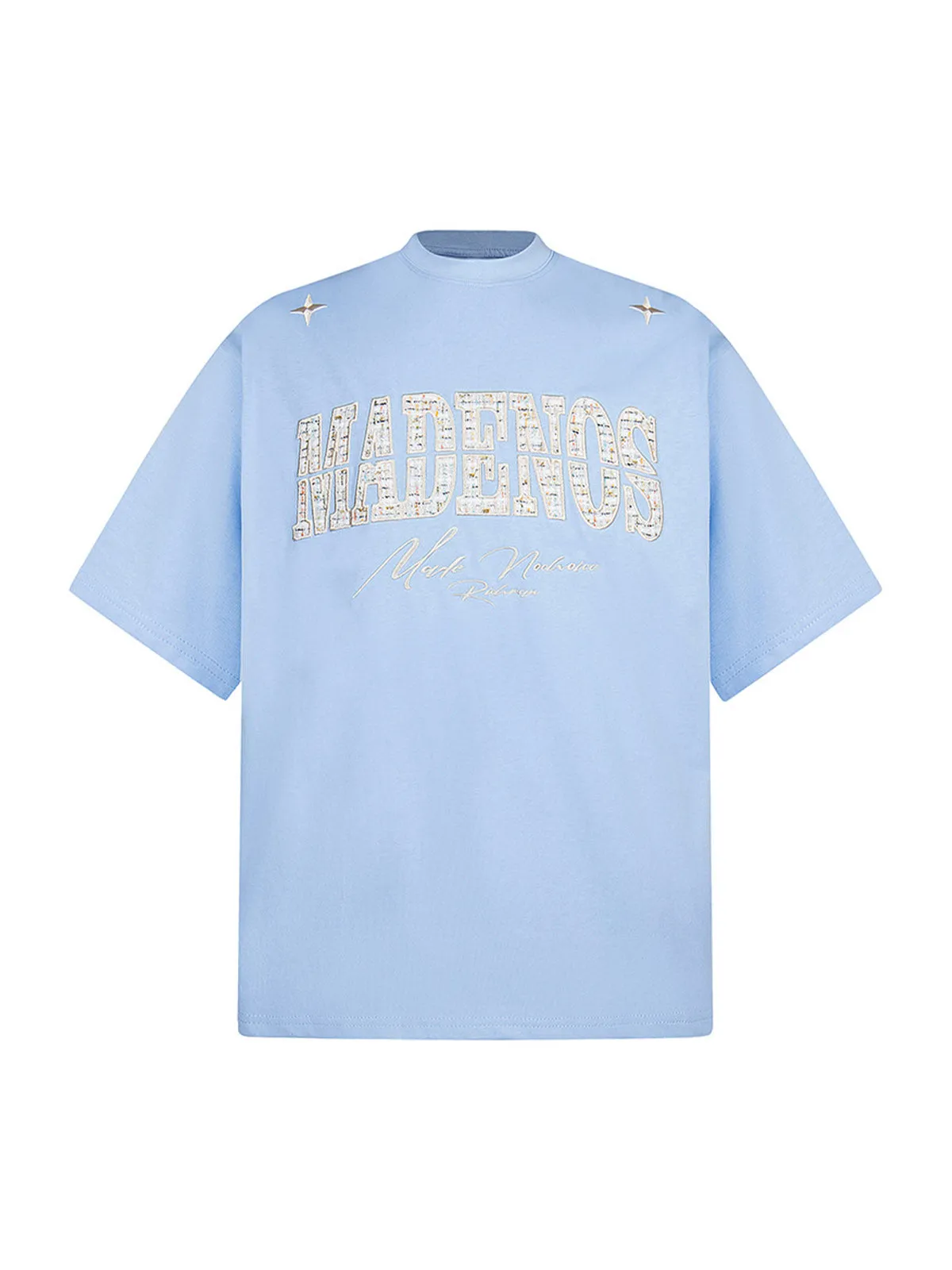 Vintage Patchwork Embroidered Letter T-Shirt sold by Thesupermade product image thumbnail 3