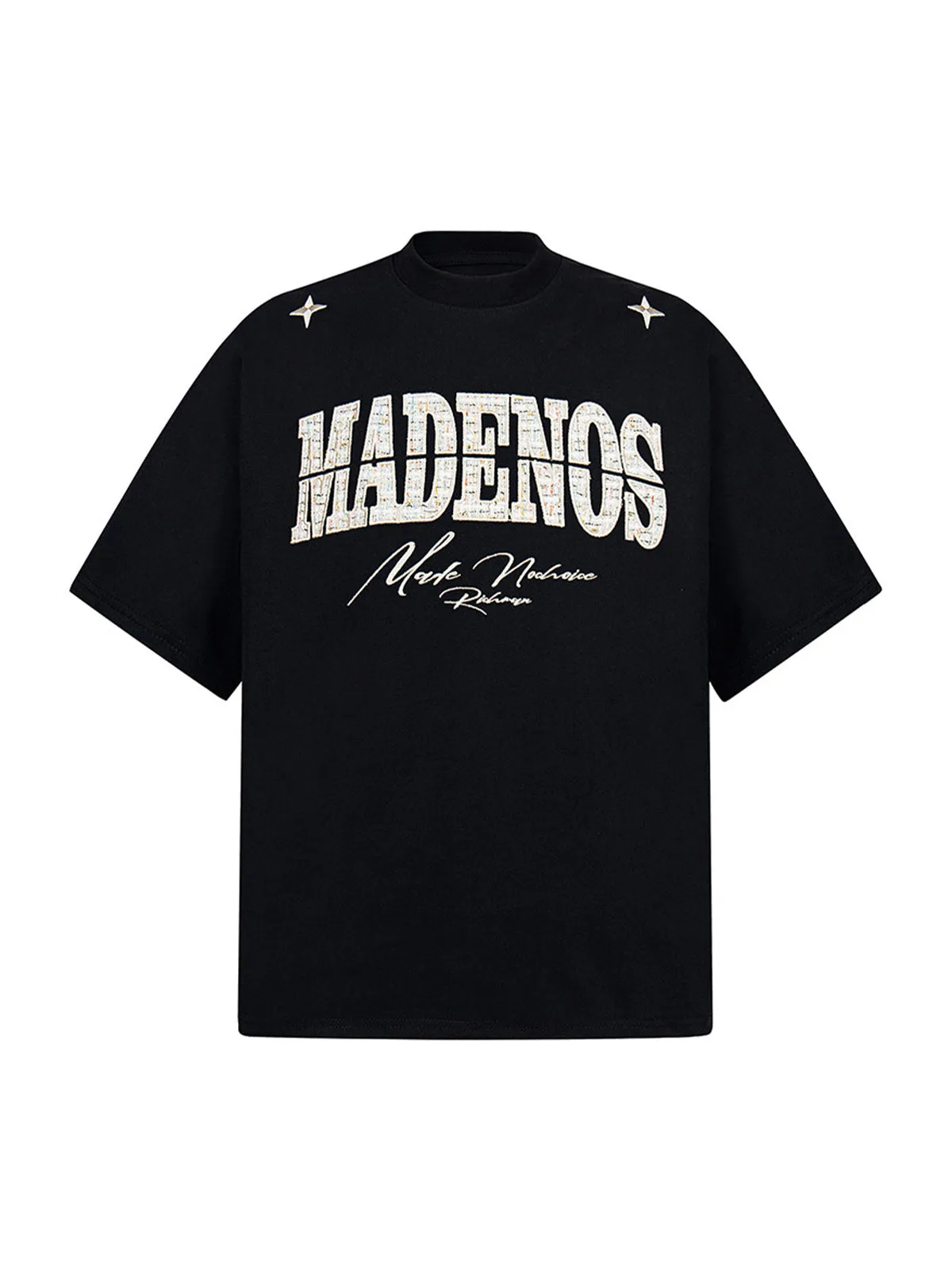 Vintage Patchwork Embroidered Letter T-Shirt sold by Thesupermade