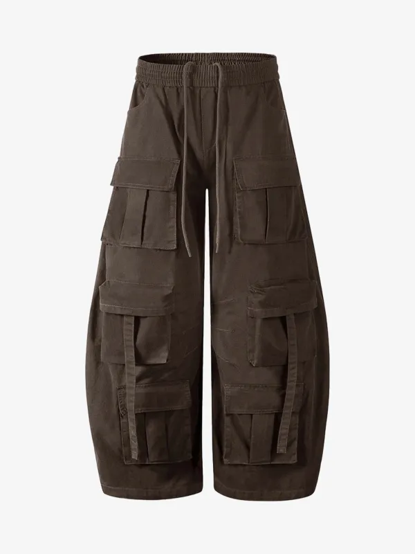 Functional Style Multi-pocket Cargo Barrel Pants sold by Thesupermade