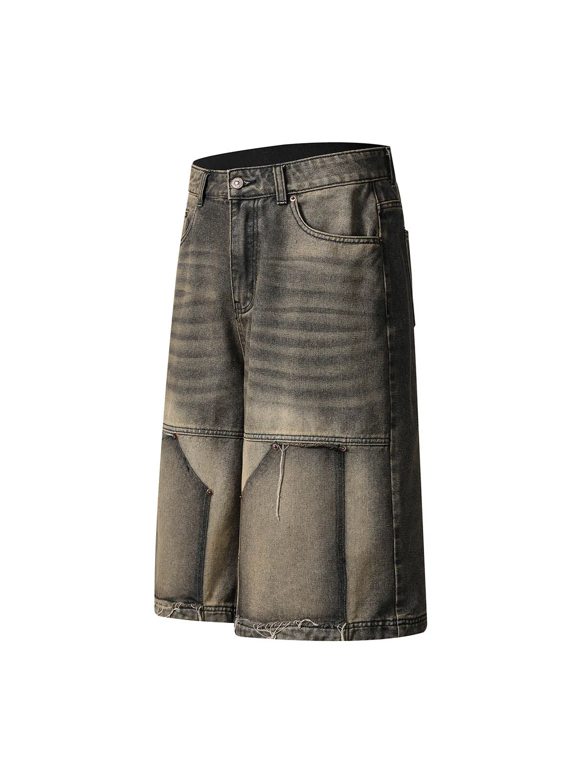 Vintage Patchwork Raw Edge Cropped Jort sold by Thesupermade product image thumbnail 4