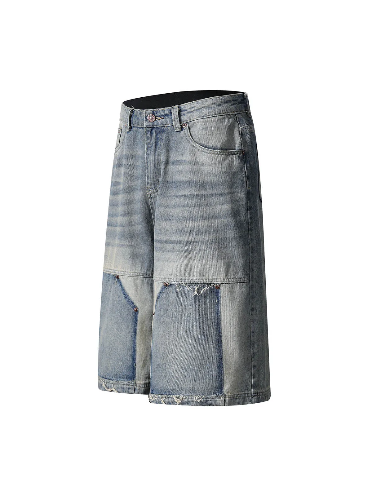 Vintage Patchwork Raw Edge Cropped Jort sold by Thesupermade product image thumbnail 5