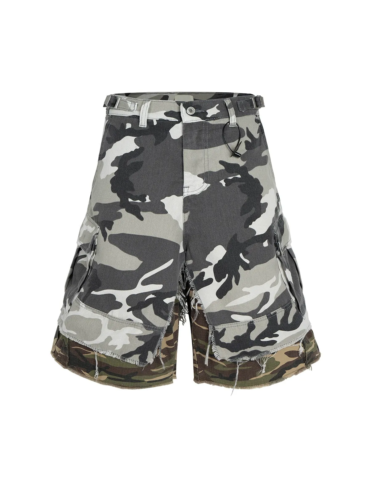 Retro Faux Two-Piece Whisker Camouflage Jorts - 2386 sold by Thesupermade
