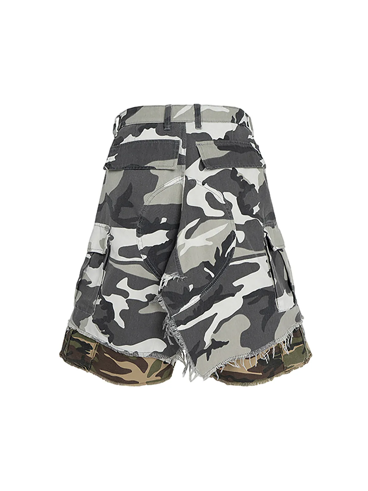 Retro Faux Two-Piece Whisker Camouflage Jorts - 2386 sold by Thesupermade product image thumbnail 2